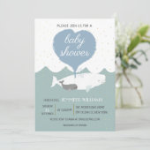 Lovely Beluga White Whale Baby shower Invitation (Staand voorkant)