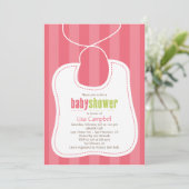Lovely Bib Baby shower Invitation Kaart (Staand voorkant)
