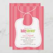 Lovely Bib Baby shower Invitation Kaart (Voorkant / Achterkant)