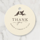 Lovely Birds Thank You Wedding Bedankjes Labels (Voorkant)
