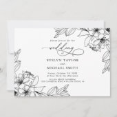 Lovely Black Calligraphy Invitation Kaart (Voorkant)