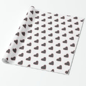 Lovely Black Hearts Patroon Cadeaupapier (Uitgerold)