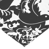 Lovely Black Love Bird Damask Patroon Korte Tafelloper (Hoek)