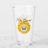 Lovely Blonde Girl Serving Beer Design Glas (Achterkant)