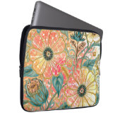Lovely Blooming Flowers with Colorful Design Laptop Sleeve (Voorkant Rechts)