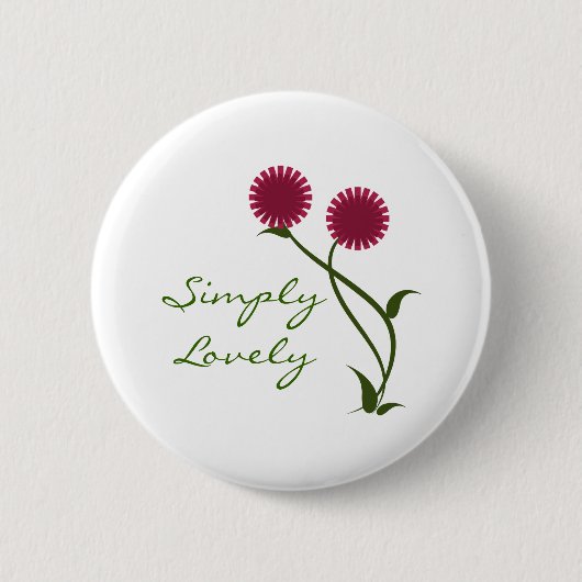 Lovely Blooms Button, Fuchsia Ronde Button 5,7 Cm (Voorkant)