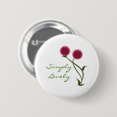 Lovely Blooms Button, Fuchsia Ronde Button 5,7 Cm (Voorkant /achterkant)