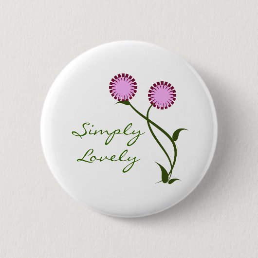 Lovely Blooms Button, lavender Ronde Button 5,7 Cm (Voorkant)