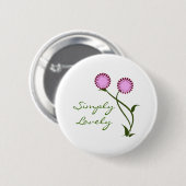 Lovely Blooms Button, lavender Ronde Button 5,7 Cm (Voorkant /achterkant)