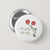 Lovely Blooms Button, rood Ronde Button 5,7 Cm (Voorkant /achterkant)