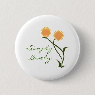 Lovely Blooms Button, Sinaasappel Ronde Button 5,7 Cm