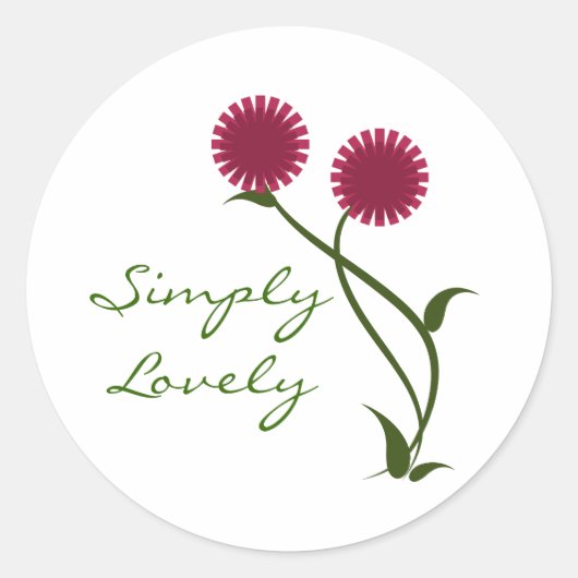 Lovely Blooms Stickers, Fuchsia Ronde Sticker (Voorkant)