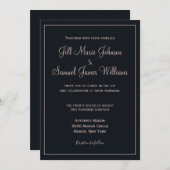 Lovely Blue and Dusty Roos Wedding Kaart (Voorkant / Achterkant)