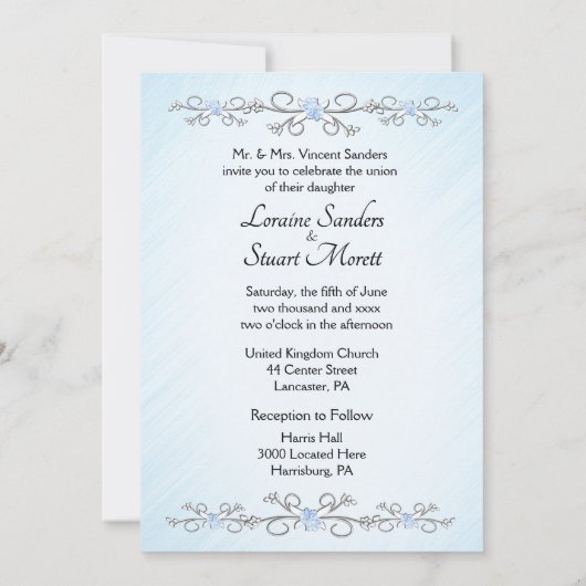 Lovely Blue Bicycle Theme Weddenschap Kaart (Achterkant)