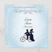 Lovely Blue Bicycle Theme Weddenschap Kaart (Voorkant / Achterkant)