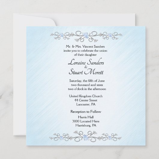 Lovely Blue Bicycle Theme Weddenschap Kaart (Achterkant)