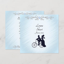 Lovely Blue Bicycle Theme Weddenschap Kaart