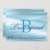 Lovely Blue Bridesmaid-voorstel Kaart (Voorkant / Achterkant)