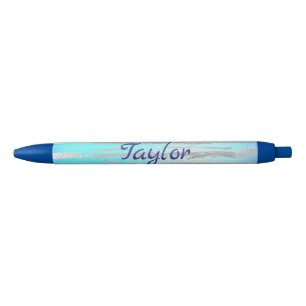 Lovely Blue en Silver Zwarte Inkt Pen