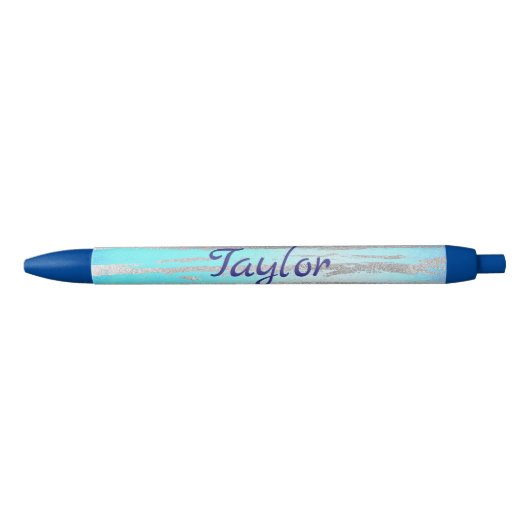 Lovely Blue en Silver Zwarte Inkt Pen (Voorkant)