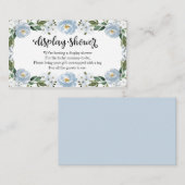 Lovely Blue Floral Baby shower Display Shower Informatiekaartje (Voorkant / Achterkant)