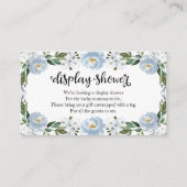 Lovely Blue Floral Baby shower Display Shower Informatiekaartje (Voorkant)