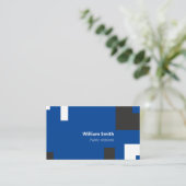 Lovely Blue Modern Square Shapes Visitekaartje (Staand voorkant)