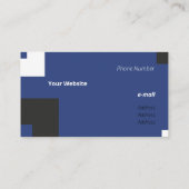 Lovely Blue Modern Square Shapes Visitekaartje (Achterkant)