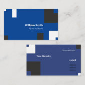 Lovely Blue Modern Square Shapes Visitekaartje (Voorkant / Achterkant)