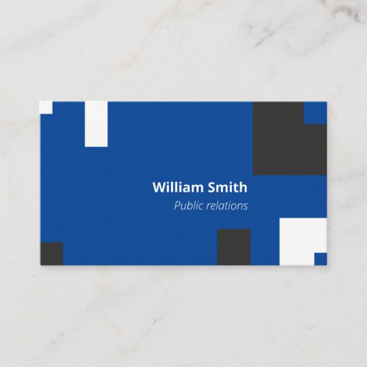 Lovely Blue Modern Square Shapes Visitekaartje (Voorkant)