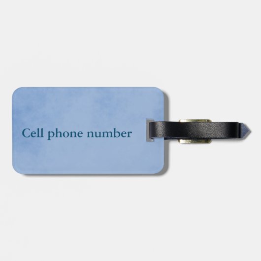 Lovely Blue Mr en Mrs Parchment Bagagelabel (Achterkant horizontaal)