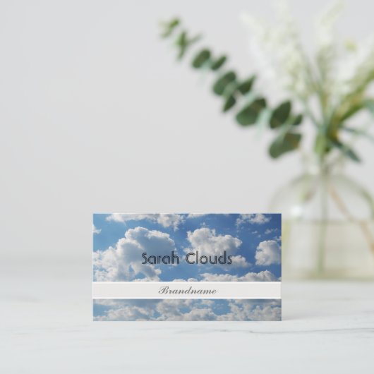 Lovely Blue Sky Clouds Trendy Spiritueel Elegant Visitekaartje (Staand voorkant)