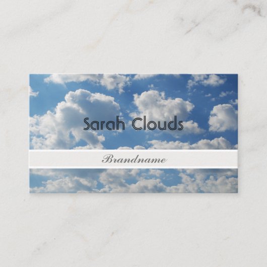 Lovely Blue Sky Clouds Trendy Spiritueel Elegant Visitekaartje (Voorkant)