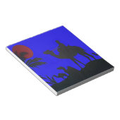 Lovely Blue Sky Sunset Camel Safari Silhouette Notitieblok (Schuin)