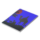 Lovely Blue Sky Sunset Camel Safari Silhouette Notitieblok (Linkerzijde)