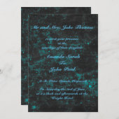 Lovely Blue Wedding Invitations Kaart (Voorkant / Achterkant)
