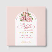 Lovely blush and gold petals prosecco guest book gastenboek (Voorkant)