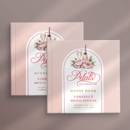 Lovely blush and gold petals prosecco guest book gastenboek