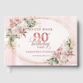 Lovely Blush Pink Gold Eucalyptus 90th Birthday   Gastenboek (Voorkant)