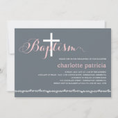 Lovely Border Baptism Invitation - Roze Kaart (Voorkant)