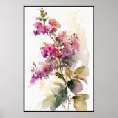 Lovely Bougainvillea Waterverf Poster (Voorkant)