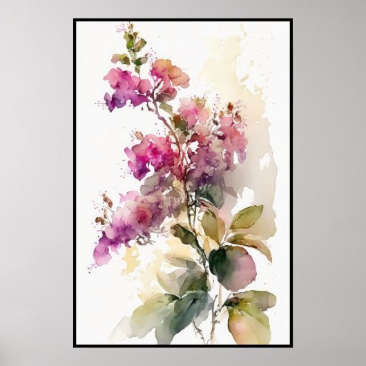 Lovely Bougainvillea Waterverf Poster (Voorkant)