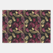 Lovely Bourgogne en Gold Leopard Print Inpakpapier Vel (Voorkant)
