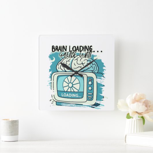lovely brainloading design vierkante klok (Huis)