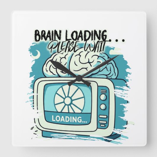 lovely brainloading design vierkante klok (Voorkant)