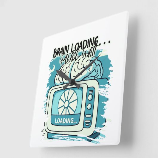 lovely brainloading design vierkante klok (Hoek)