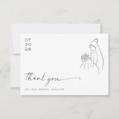 Lovely Bride Drawn Modern Bridal Shower Bedankkaart (Voorkant)