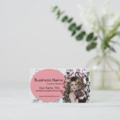 Lovely Brown Haire Lady 3- Fantasy Visitekaartjes (Staand voorkant)