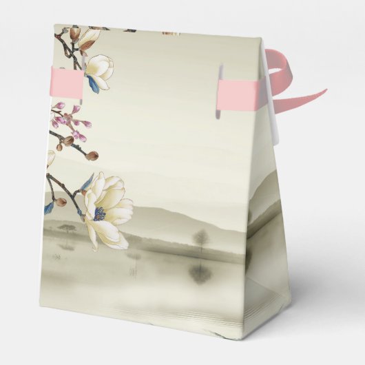 Lovely bucolische scene Spring Vietnamees nieuwjaa Bedankdoosjes (Achterkant)