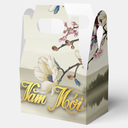 Lovely bucolische scene Spring Vietnamees nieuwjaa Bedankdoosjes (Geopend)